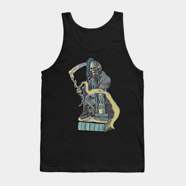 Grim Reaper art Cool gamer skull Tank Top by LastViewGallery